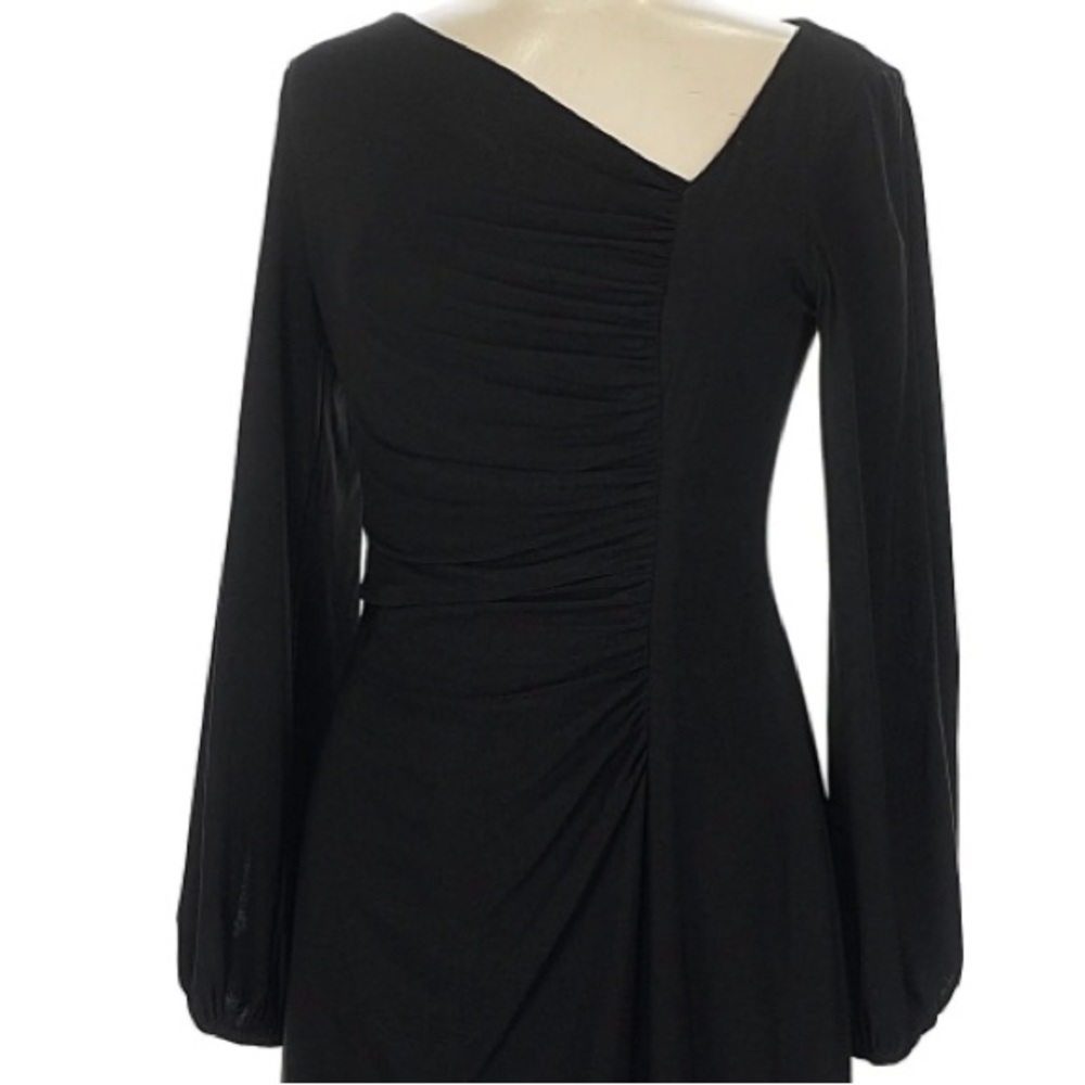 Chaps Black Long Sleeve Ruched Dress - XL - Picture 9 of 13